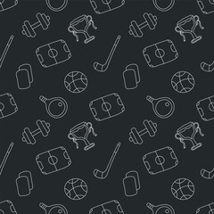 Seamless sport pattern. Background with sports icons