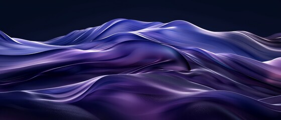 Fototapeta premium Fluid abstract visuals in a dark palette, with subtle movements of charcoal, deep purple, and dark blue, evoking the feeling of night skies and shadowy waters