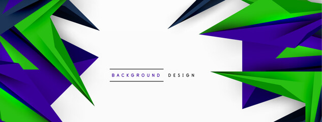 Fototapeta premium Minimal geometric abstract background. Low poly dynamic triangle design. Trendy techno business template for wallpaper, banner, background or landing
