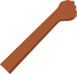 Human fist power symbol, character show up protest gesture, man holding support fist, person hold strength arm, right activist holds solidarity symbol, human raise revolution sign,