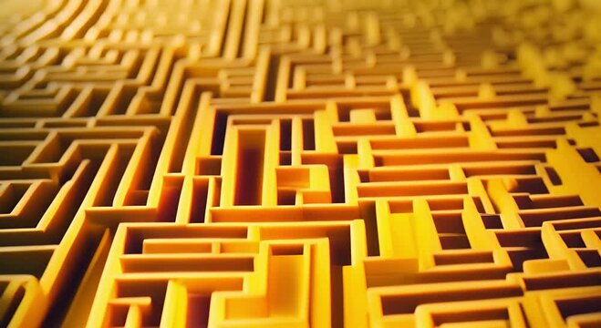 golden labyrinth in a maze