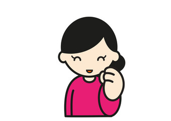 ガッツポーズの笑顔のママ