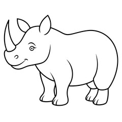 A cartoon of a rhinoceros