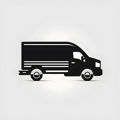 Bold Delivery Truck Icon with Dynamic Silhouette and Motion Lines