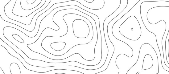 Abstract topographic map patterns, topography line map. The black on white contours topography stylized height of the lines. cotour map and line terrain path. Linear graphics. Vector illustration.