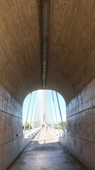Pedestrian access tunnel. Ride for people through a tunnel.