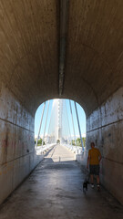 Pedestrian access tunnel. Ride for people through a tunnel.