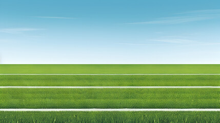 Obraz premium Lush Green Grass Field with Crisp White Line for Sports Field