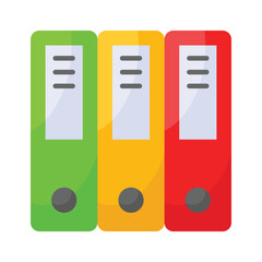 Well designed icon of file folders, premium vector of document archives, binders vector design