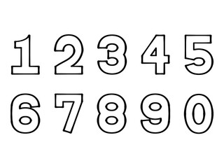 シンプルな数字アイコンイラストセット素材