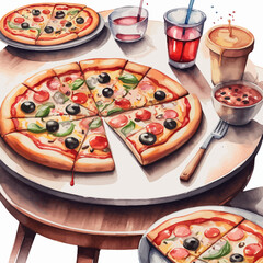 Pizza Hut Ilustration Design Very Delicious