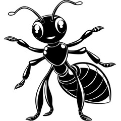 Minimalist Ant Logo Design - Strong and Industrious Insect Emblem