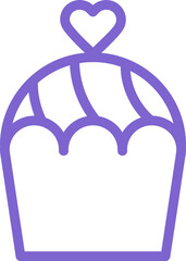 Cupcake bakery icon outline vector design