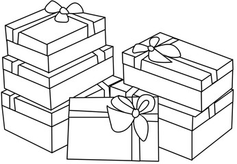 gift present coloring page illustration
