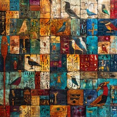 Vibrant Tapestry of Egyptian Hieroglyphs, Ancient Wisdom and Stories