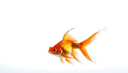 fish isolated on white, goldfish animal on white background