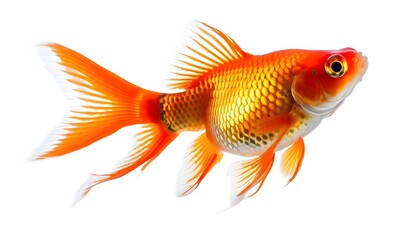 goldfish isolated on white, fish isolated on white