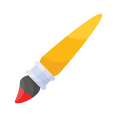 Handcrafted modern flat vector of paint brush, customizable icon
