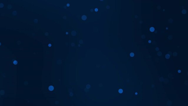 Animated particles flying on dark blue background