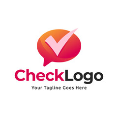 Check mark vector icon logo design illustration