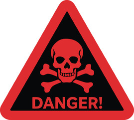 danger sign with skull