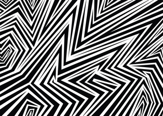 Abstract geometric lines pattern. Black and white vector pattern background.