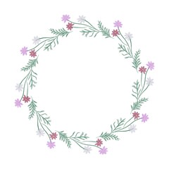 cosmos frame and birder flower illustration circle for design needs