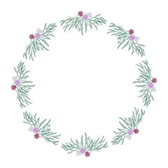 cosmos frame and birder flower illustration circle for design needs