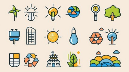 Fototapeta premium Environmental Regulations: Icons representing CO environmental regulations.