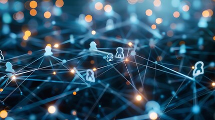 abstract communication background with people connecting through digital devices