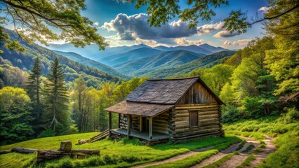 Obraz premium Appalachian gem nestled in the Great Smoky Mountains National Park, mountain range