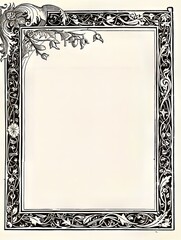 Ornate medieval illuminated manuscript style floral frame border