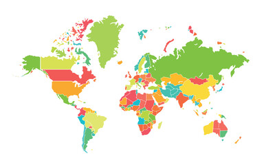 World map isolated .modern colorful style. for website layouts, background, education, precise, customizable, Travel worldwide, map silhouette backdrop, earth geography, political, reports. 
