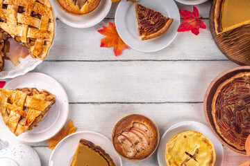 Assorted homemade fall pies and cakes