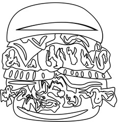 junk food coloring page illustration
