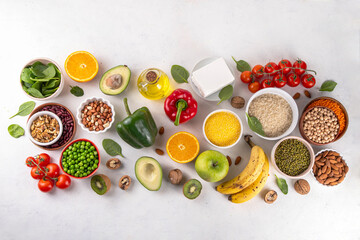 Portfolio Diet, balanced vegan food background