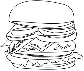 junk food coloring page illustration