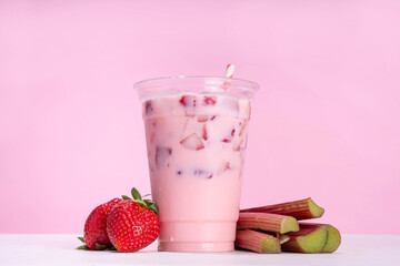 Strawberry rhubarb milkshake