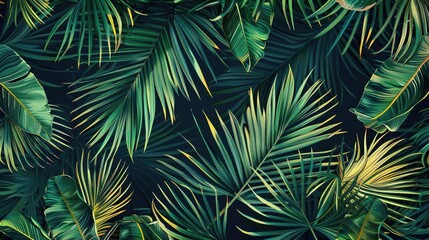 Textile and Digital Palm Leaf Pattern Design