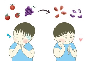 ミニトマトとぶどうは4等分にして食べないと
窒息の危険がある