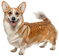 Adorable Pembroke Welsh Corgi Dog Isolated on Transparent Background - Happy and Playful Canine