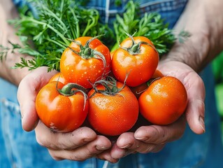 Farmers harvesting fresh vegetables tomato, showcasing the bounty of the farm.