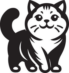 Obraz premium Cat Silhouette Vector Illustration. International Cat Day Silhouette Vector.
