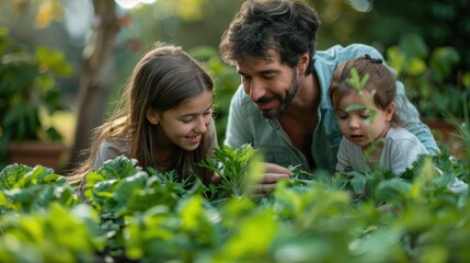 Family helps grow vegetables