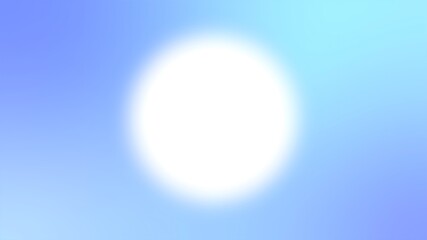 Bright white circle on blurred background in soft blue and teal hues