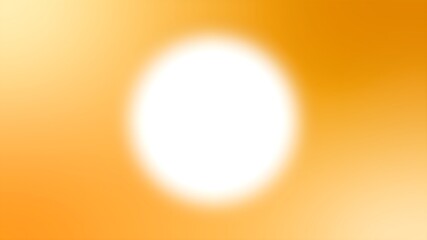 Empty circular white illuminating on blurry orange gradient background