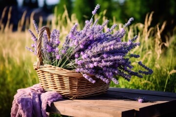 Lavender flower blossom wicker.