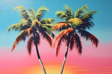 Fototapeta premium Coconut trees outdoors nature summer.