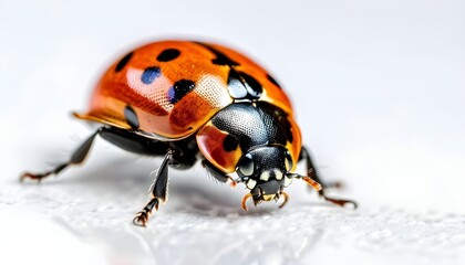 Fototapeta premium ladybug on a white background, bug animal on white background