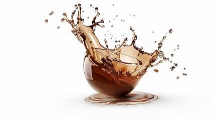 Coffee Spilling From Shattered Glass Cup Creating Dynamic Fluid Splash